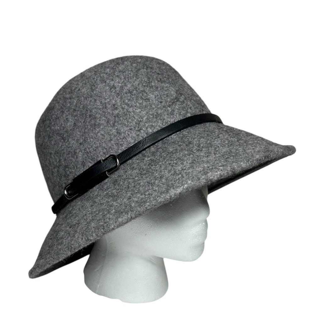 Nine‎ West Wool Gray Classic Vintage Inspired Cloche Bucket Hat One Size
